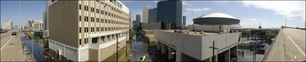 downtown with superdome pano